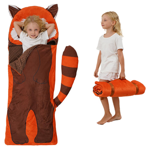 Adorable Axolotl 3-in-1 Sleeping Bag for Kids – Soft Pink Nap Mat with Detachable Tail Pillow