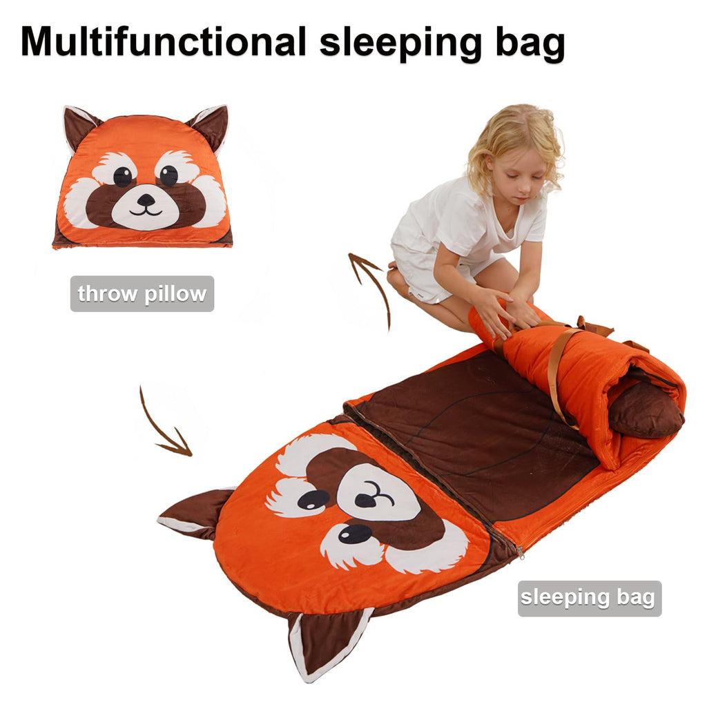 Adorable Axolotl 3-in-1 Sleeping Bag for Kids – Soft Pink Nap Mat with Detachable Tail Pillow